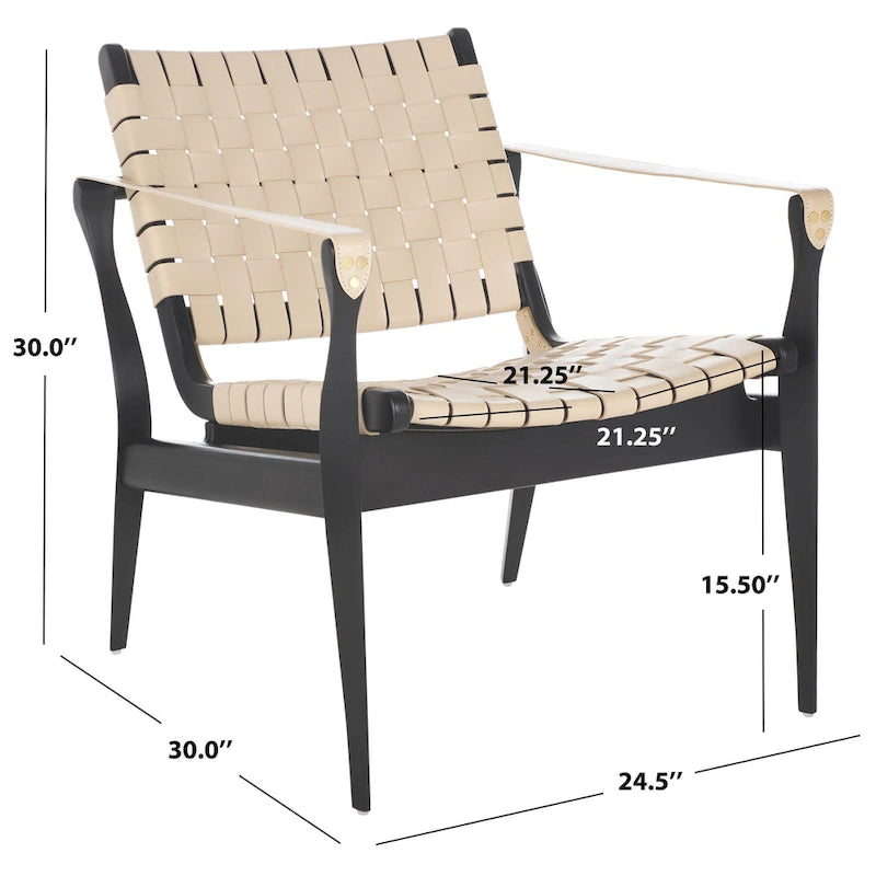 Wood Couture Zenica Leather Safari Chair - 24.5 W x 30 L x 30 H - 25W x 30D x 30H - image 25