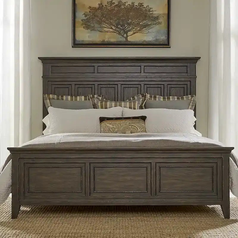 Wood Paradise Valley Saddle Brown Panel Bed Frame - 2 Size Options - image 1