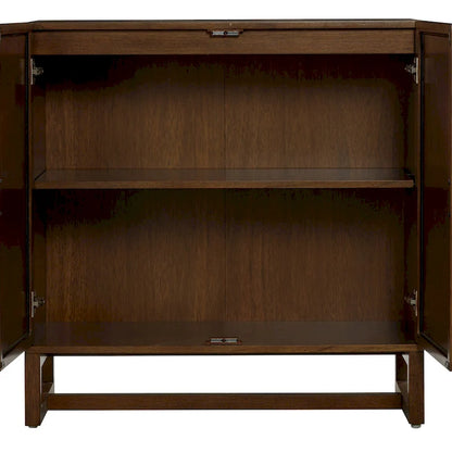 Engineered Wood Paxton Boho Wood Storage Cabinet with Doors, Small Storage Cabinet or TV Stand with Rattan Door Details - image 8
