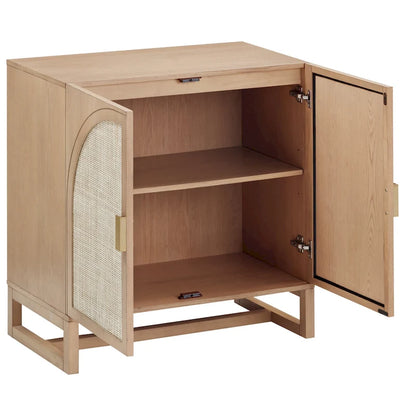 Engineered Wood Paxton Boho Wood Storage Cabinet with Doors, Small Storage Cabinet or TV Stand with Rattan Door Details - image 13