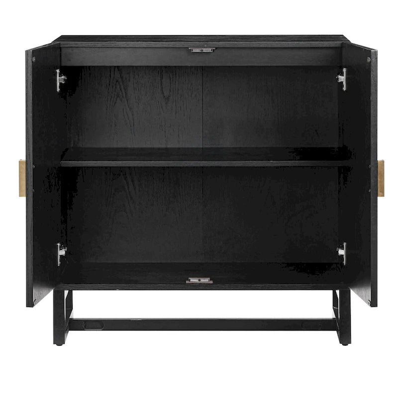 Engineered Wood Paxton Boho Wood Storage Cabinet with Doors, Small Storage Cabinet or TV Stand with Rattan Door Details - image 27