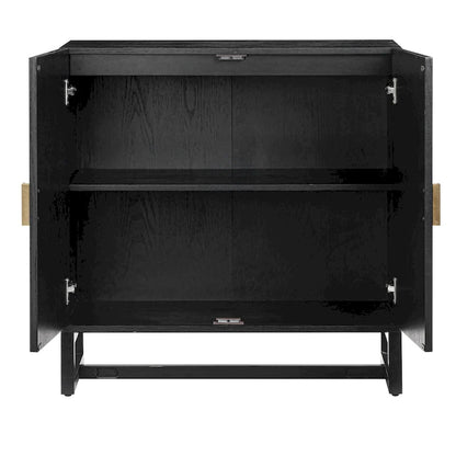Engineered Wood Paxton Boho Wood Storage Cabinet with Doors, Small Storage Cabinet or TV Stand with Rattan Door Details - image 27