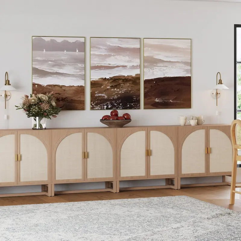 Engineered Wood Paxton Boho Wood Storage Cabinet with Doors, Small Storage Cabinet or TV Stand with Rattan Door Details - image 29