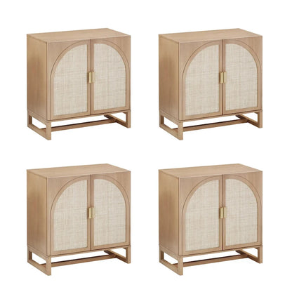 Engineered Wood Paxton Boho Wood Storage Cabinet with Doors, Small Storage Cabinet or TV Stand with Rattan Door Details - image 30