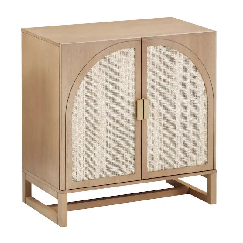 Engineered Wood Paxton Boho Wood Storage Cabinet with Doors, Small Storage Cabinet or TV Stand with Rattan Door Details - image 33