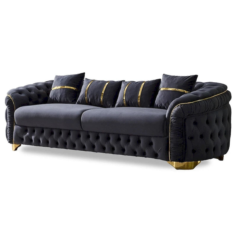Ashlee 3-Pieces One Sofa One Loveseat One Chair Living Room Set, Tufted Back - image 3