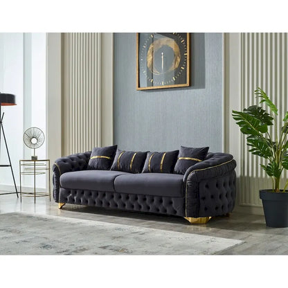 Ashlee 3-Pieces One Sofa One Loveseat One Chair Living Room Set, Tufted Back - image 4