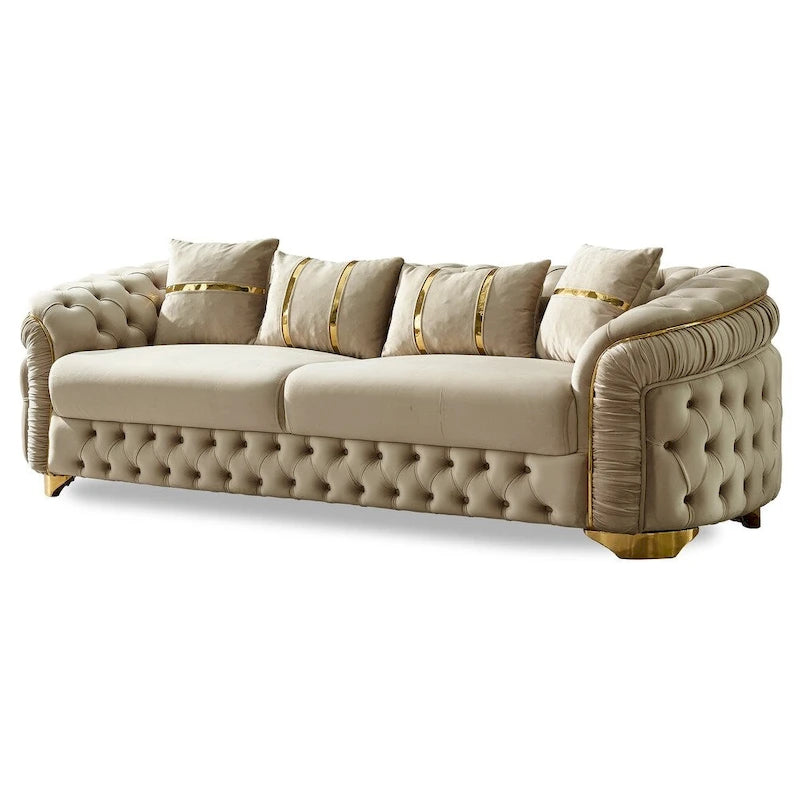 Ashlee 3-Pieces One Sofa One Loveseat One Chair Living Room Set, Tufted Back - image 7