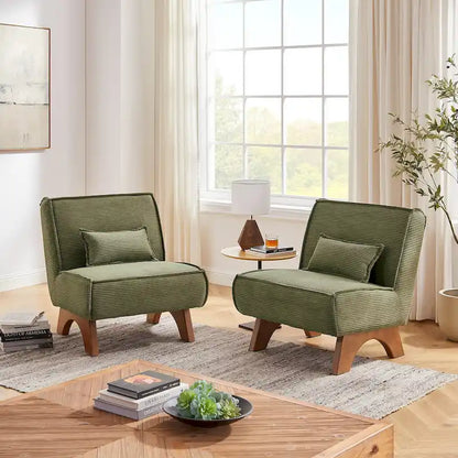 Wood Art Leon Set of 2 Polyester Accent Chair
