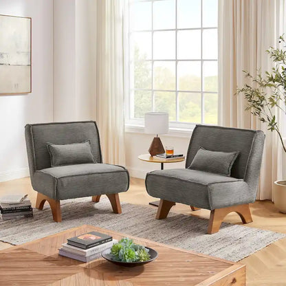 Wood Art Leon Set of 2 Polyester Accent Chair