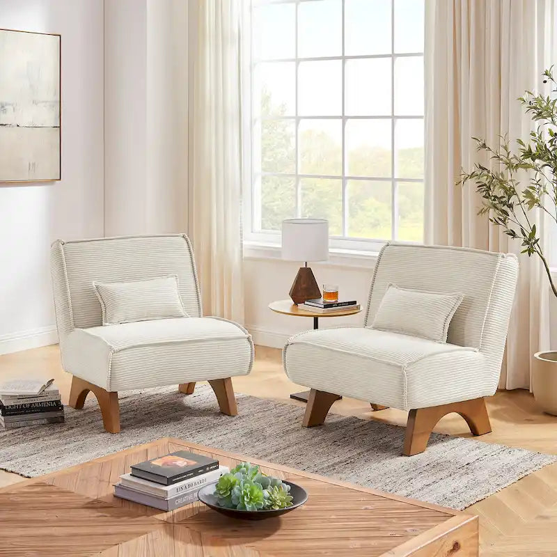 Wood Art Leon Set of 2 Polyester Accent Chair - image 2