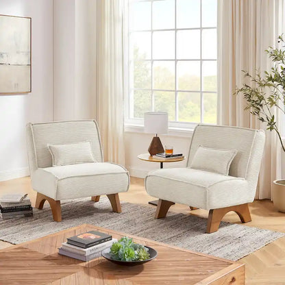Wood Art Leon Set of 2 Polyester Accent Chair - image 2