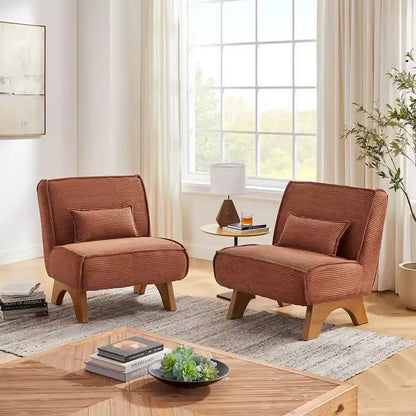 Wood Art Leon Set of 2 Polyester Accent Chair - image 3