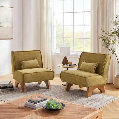 Wood Art Leon Set of 2 Polyester Accent Chair - image 5