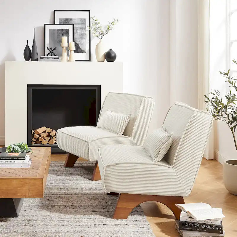 Wood Art Leon Set of 2 Polyester Accent Chair - image 15