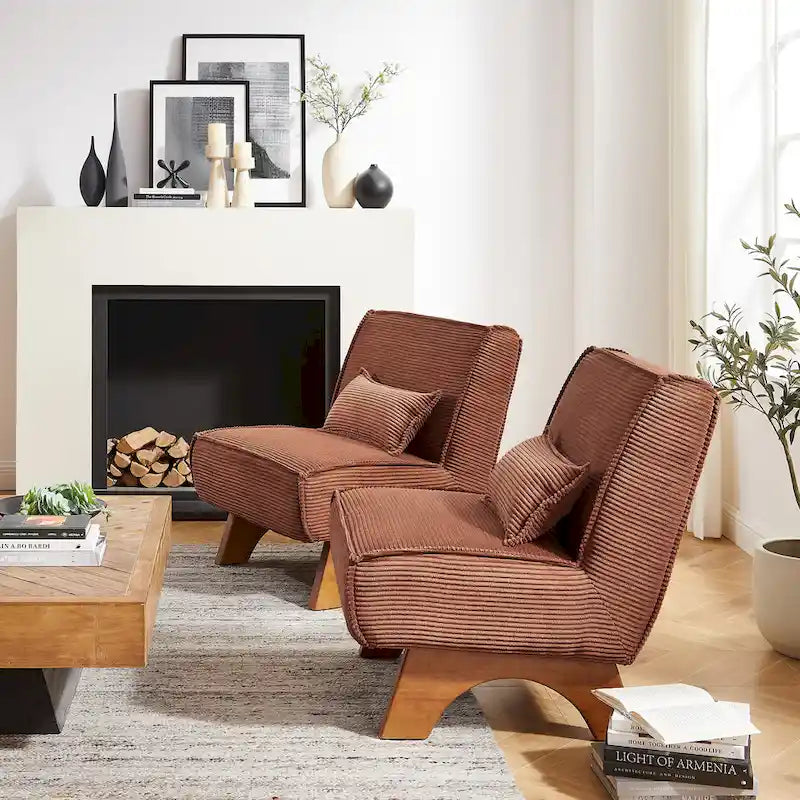 Wood Art Leon Set of 2 Polyester Accent Chair - image 19