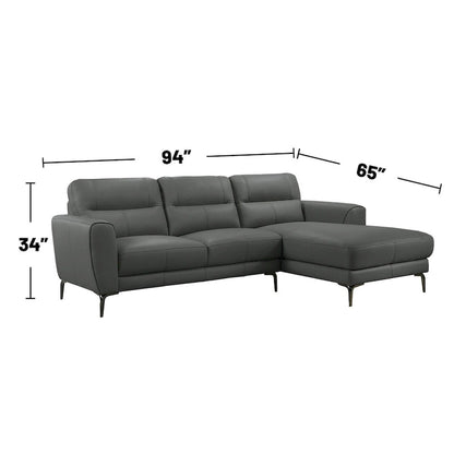 2 Piece Faux Leather Sectional Set with Metal Legs - image 3