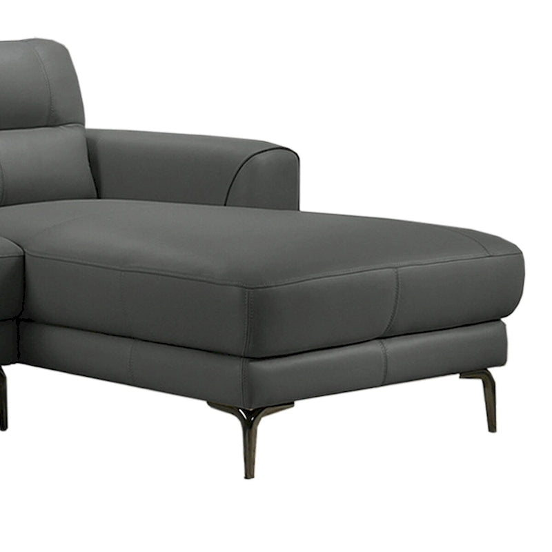2 Piece Faux Leather Sectional Set with Metal Legs - image 4