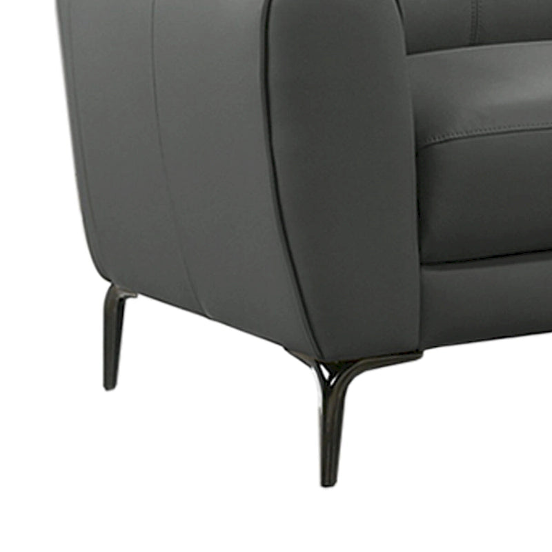 2 Piece Faux Leather Sectional Set with Metal Legs - image 5