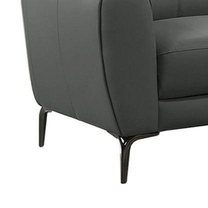 2 Piece Faux Leather Sectional Set with Metal Legs - image 5