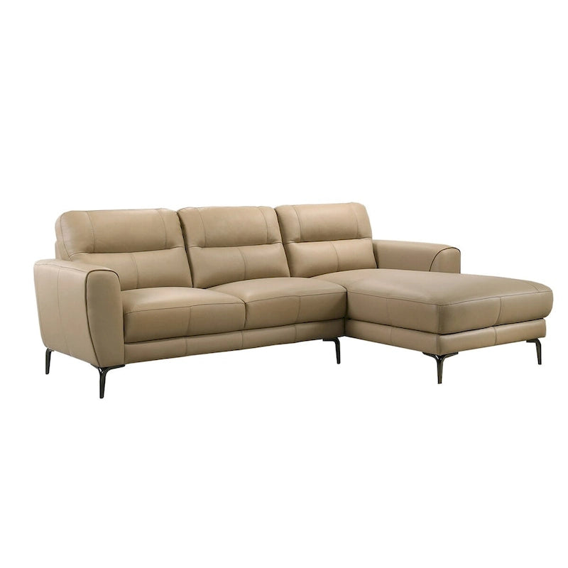 2 Piece Faux Leather Sectional Set with Metal Legs - image 6