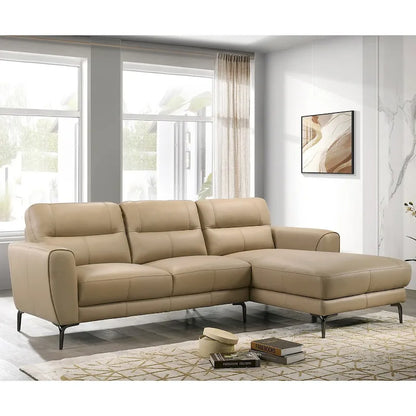 2 Piece Faux Leather Sectional Set with Metal Legs - image 7