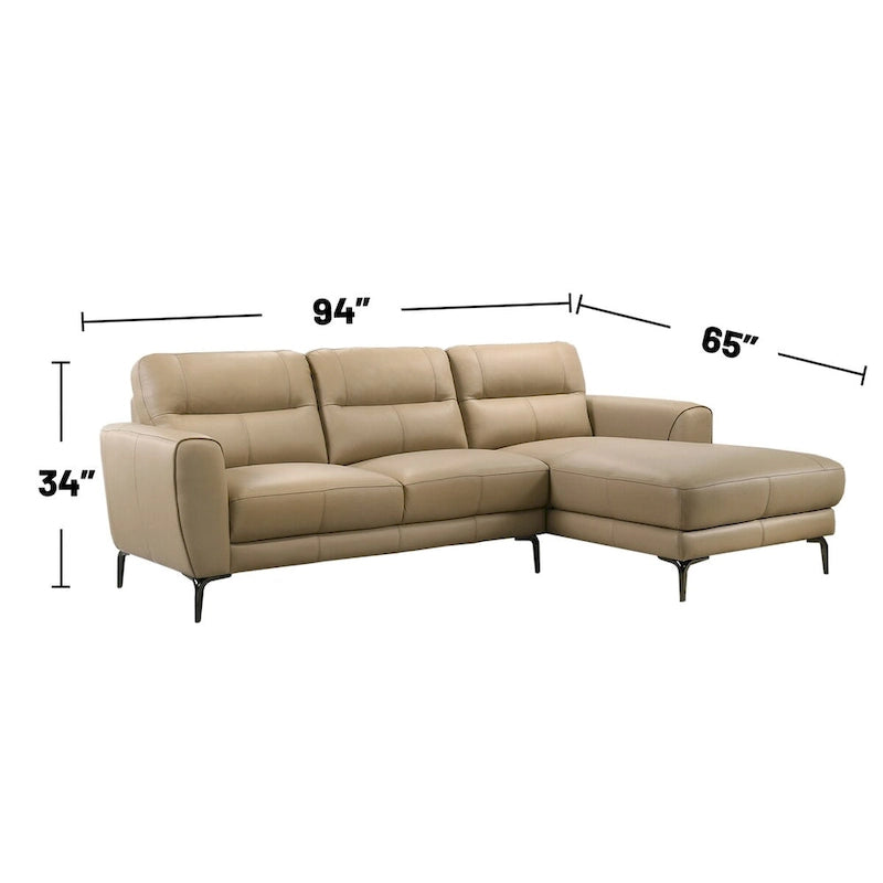 2 Piece Faux Leather Sectional Set with Metal Legs - image 8