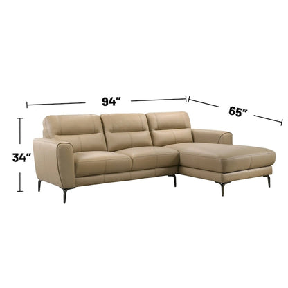 2 Piece Faux Leather Sectional Set with Metal Legs - image 8