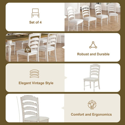 Solid Wood 9-Piece Extendable Dining Table Set with 8 Upholstered Dining Chairs - image 9