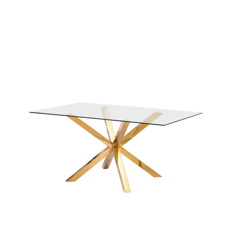 Metal Quality Furniture Contemporary Glass 5-pc Dining Set - image 5