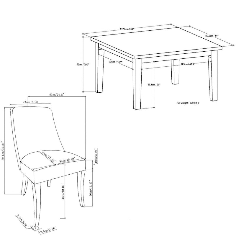 Solid Wood WYNDENHALL Haley Contemporary 9 Pc Dining Set with 8 Upholstered Dining Chairs and 54 inch Wide Table - image 8