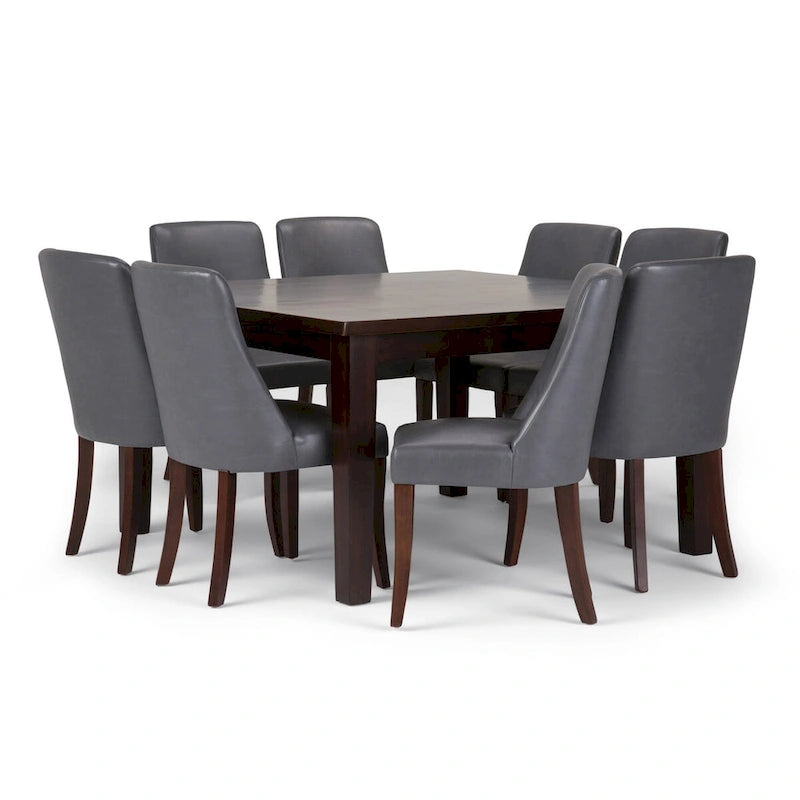 Solid Wood WYNDENHALL Haley Contemporary 9 Pc Dining Set with 8 Upholstered Dining Chairs and 54 inch Wide Table - image 10