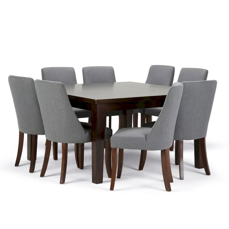 Solid Wood WYNDENHALL Haley Contemporary 9 Pc Dining Set with 8 Upholstered Dining Chairs and 54 inch Wide Table - image 17