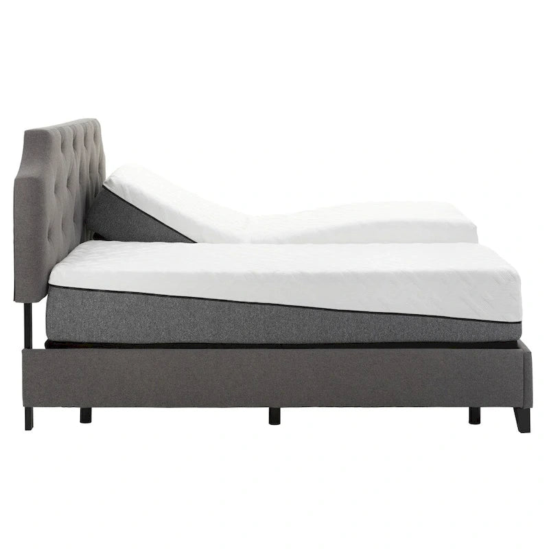 Wood Sleep Zone Pacifica 12-inch Memory Foam Mattress and Z100 Adjustable Bed Set - image 1