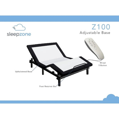 Wood Sleep Zone Pacifica 12-inch Memory Foam Mattress and Z100 Adjustable Bed Set - image 6