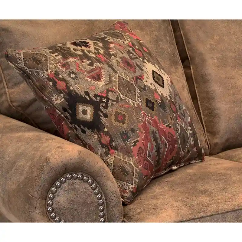 Solid Wood Rancho 2-pc. Rustic Brown Buckskin Sofa and Loveseat Set - image 4