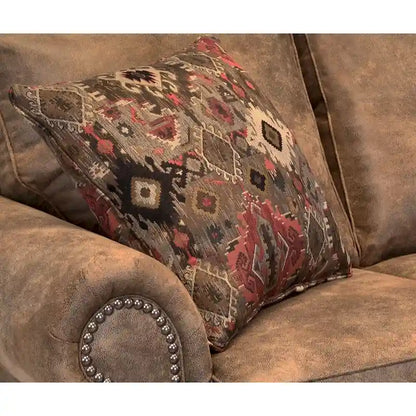 Solid Wood Rancho 2-pc. Rustic Brown Buckskin Sofa and Loveseat Set - image 4