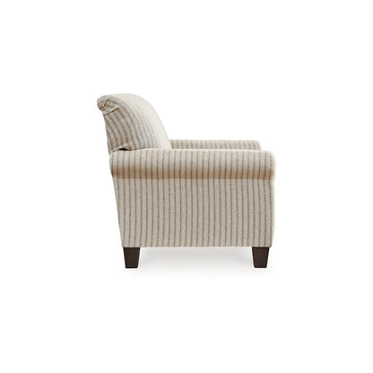 Vlea 36 Inch Accent Armchair, Striped Pattern, Sandstone Beige Polyester - image 4