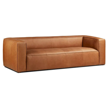 Solid Wood Poly & Bark Piazza 95 Sofa in Saddle Tan - Fl Grain Italian Leather - image 2