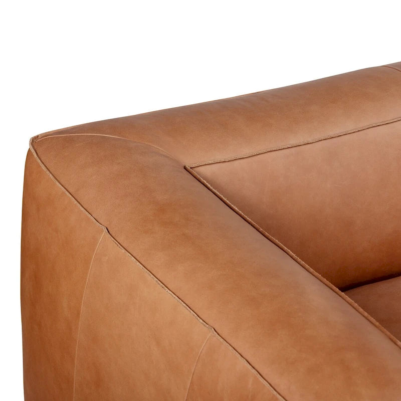 Solid Wood Poly & Bark Piazza 95 Sofa in Saddle Tan - Fl Grain Italian Leather - image 8