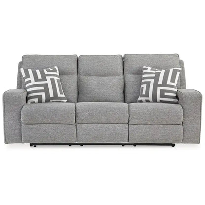 Metal Signature Design by Biscoe Pewter Power Reclining Sofa - 88 W x 43 D x 42 H - image 2