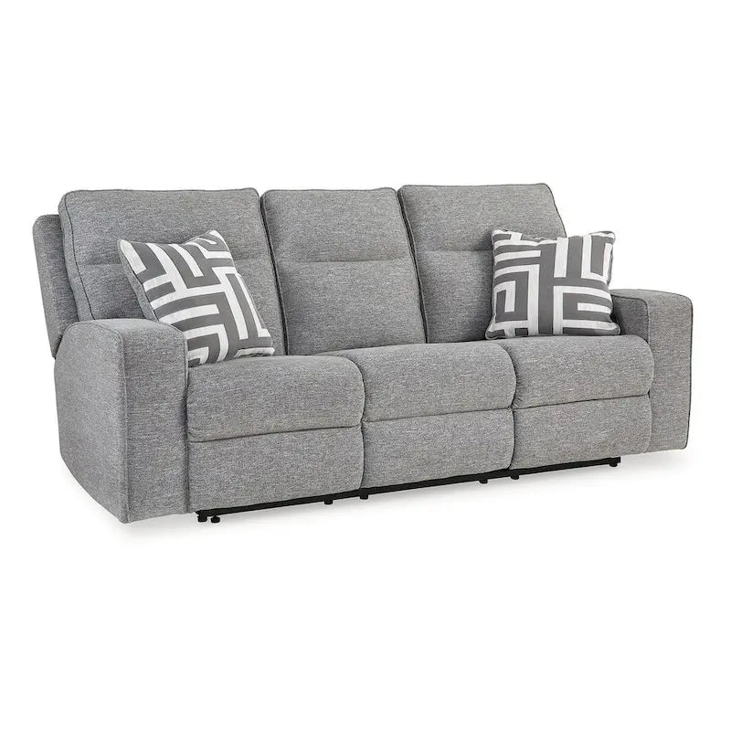 Metal Signature Design by Biscoe Pewter Power Reclining Sofa - 88 W x 43 D x 42 H - image 3