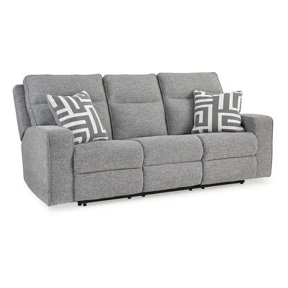 Metal Signature Design by Biscoe Pewter Power Reclining Sofa - 88 W x 43 D x 42 H - image 3
