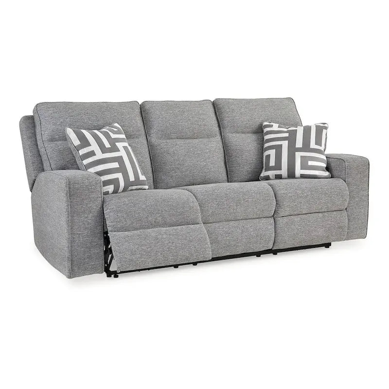 Metal Signature Design by Biscoe Pewter Power Reclining Sofa - 88 W x 43 D x 42 H - image 4