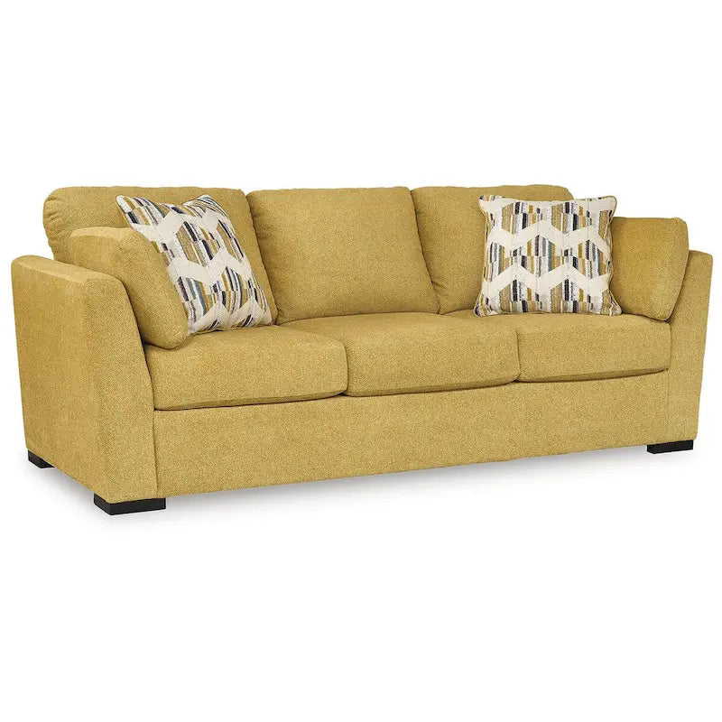 Wood Signature Design by Keerwick Yellow Sofa - 94 W x 41 D x 39 H - image 2