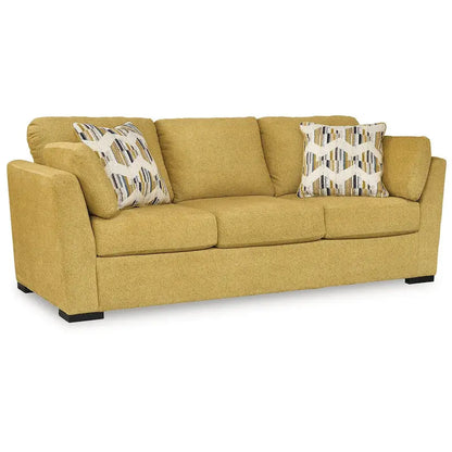 Wood Signature Design by Keerwick Yellow Sofa - 94 W x 41 D x 39 H - image 2