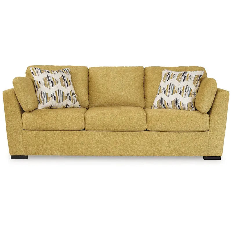 Wood Signature Design by Keerwick Yellow Sofa - 94 W x 41 D x 39 H - image 3