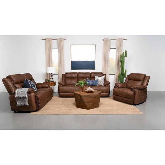 Wood Worthington Dark Brown Upholstered 3-Piece Sofa Set - image 1