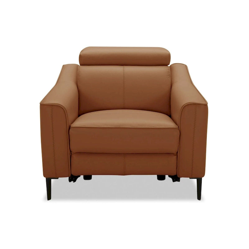 Wood Divani Casa Eden Modern Camel Leather Recliner Chair - image 2