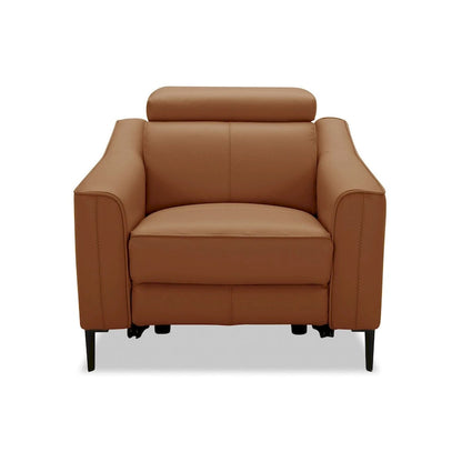 Wood Divani Casa Eden Modern Camel Leather Recliner Chair - image 2